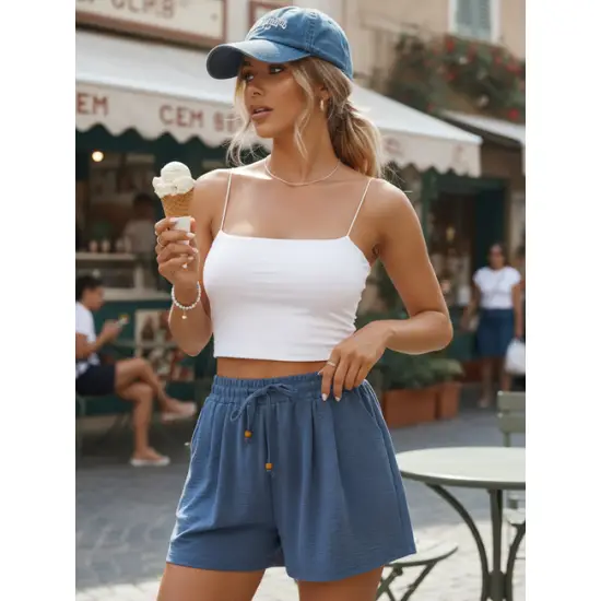 Moteriški mėlyni šortai Summer Trip