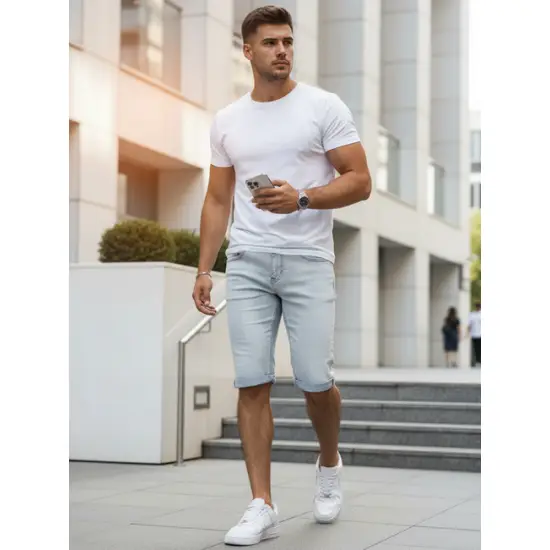 Vyriški mėlyni džinsiniai šortai Comfort