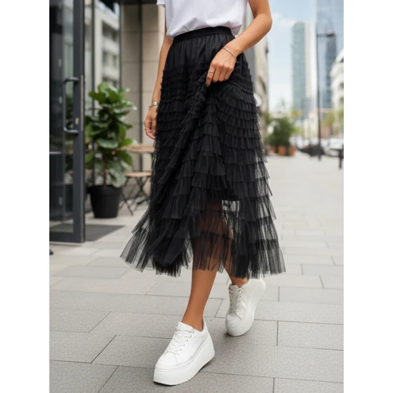 Moteriškas juodas sijonas Pastella Sijonai