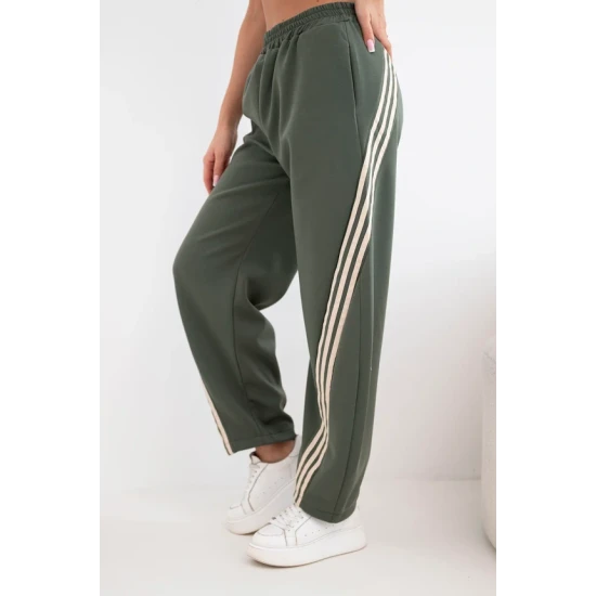 Moteriškos chaki laisvalaikio kelnės Sport Laisvalaikio kelnės