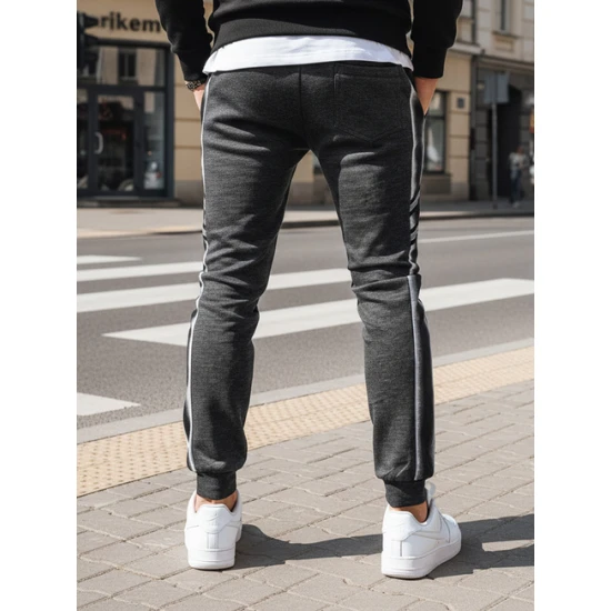 Vyriškos tamsiai pilkos laisvalaikio kelnės Rebel Laisvalaikio kelnės