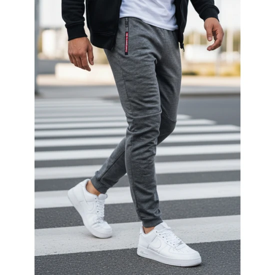 Vyriškos tamsiai pilkos spalvos kelnės Active Laisvalaikio kelnės