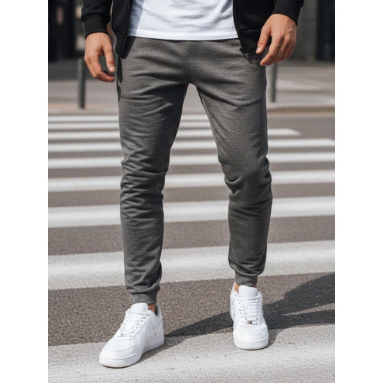 Vyriškos tamsiai pilkos spalvos kelnės Active Laisvalaikio kelnės