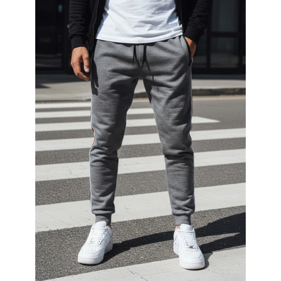 Vyriškos tamsiai pilkos laisvalaikio kelnės Danny Laisvalaikio kelnės