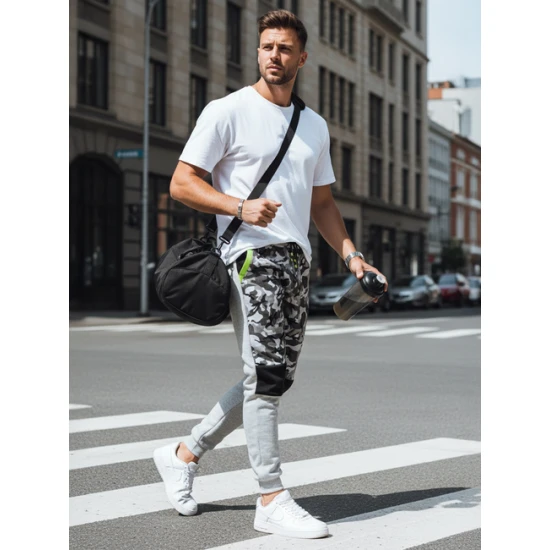 Vyriškos šviesiai pilkos laisvalaikio kelnės Army Laisvalaikio kelnės