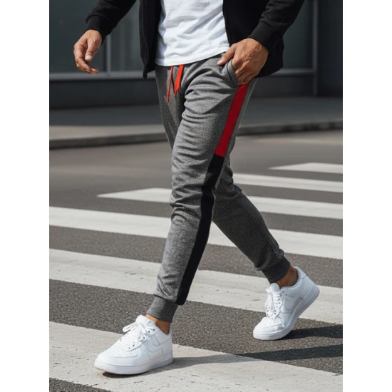 Vyriškos tamsiai pilkos spalvos kelnės Nuno Laisvalaikio kelnės