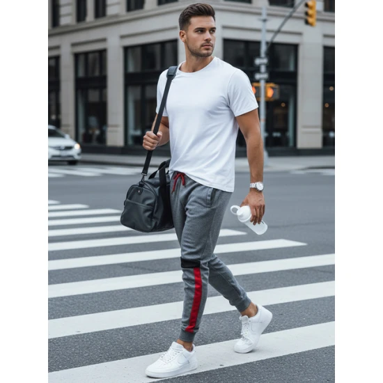 Vyriškos pilkos laisvalaikio kelnės Edma UX4449