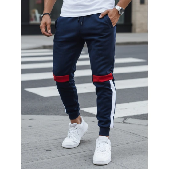 Vyriškos tamsiai mėlynos laisvalaikio kelnės Edma Laisvalaikio kelnės