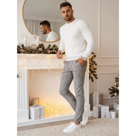 Vyriškos šviesiai pilkos kelnės Meteor