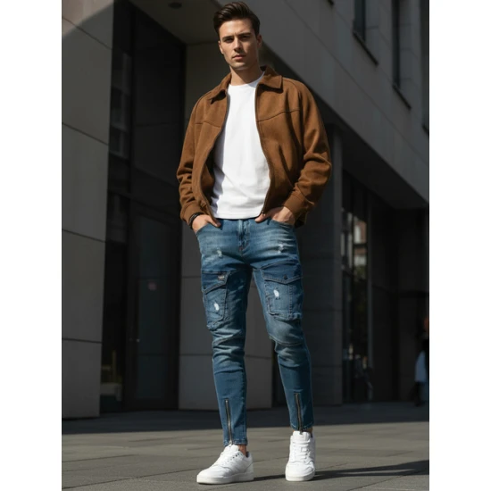 Vyriški mėlyni džinsai Arnitol Džinsai ir Jogeriai