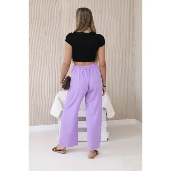 Moteriškos šviesiai violetinės kelnės Roma