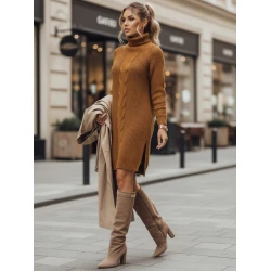 Moteriška megzta rudos spalvos suknelė Mirand