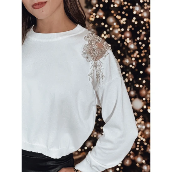 Moteriškas baltas megztinos su dekoracijomis Aurora
