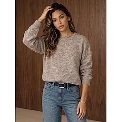 Women's Taupe Sweater by Slam