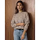 Women's Taupe Sweater by Slam