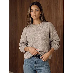 Women's Taupe Sweater by Slam