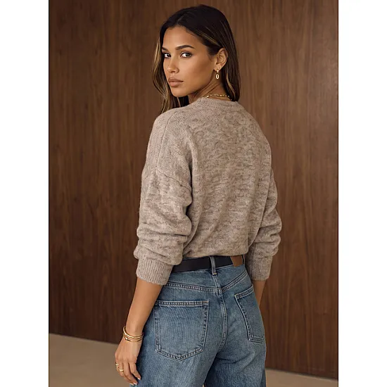 Women's Taupe Sweater by Slam