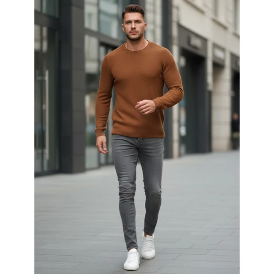 Vyriškas rudas megztins Areta Megztiniai