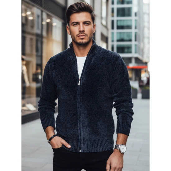 Vyrškas tamsiai mėlynas megztinis Andri