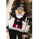Moteriškas juodas kalėdinis megztinis Santa