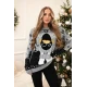 Moteriškas pilkas kalėdinis megztinis Santa