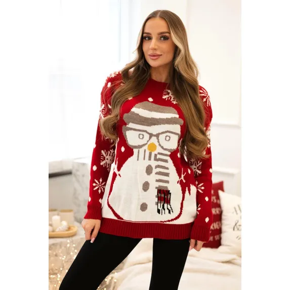 Women's red Christmas jumper Snowman