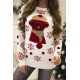 Moteriškas baltas kalėdinis megztinis Bear