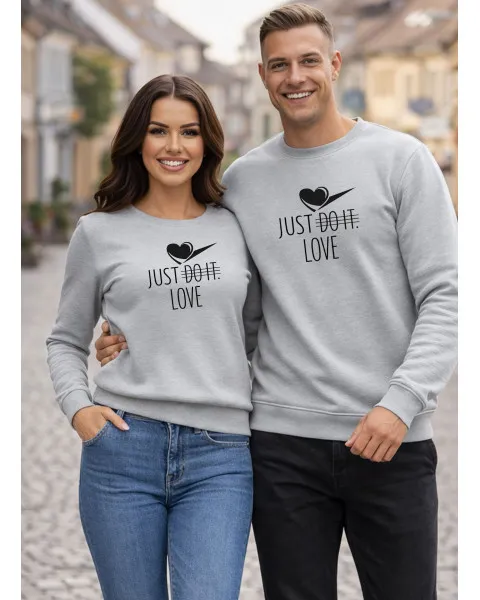 Šviesiai pilki džemperiai Just do it (juodas)