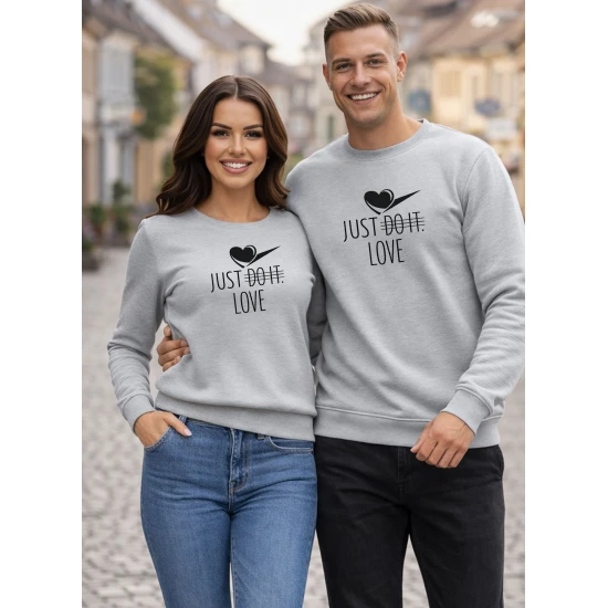Šviesiai pilki džemperiai Just do it (juodas)