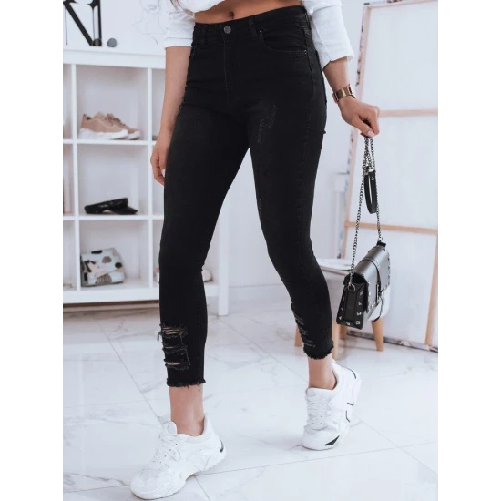 Juodi moteriški džinsai Karlin Kelnės