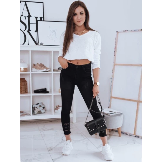 Juodi moteriški džinsai Karlin Kelnės