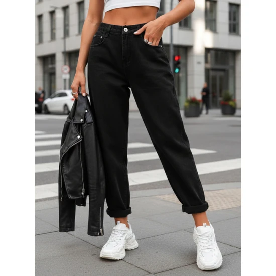 Moteriški juodi džinsai Normi Kelnės