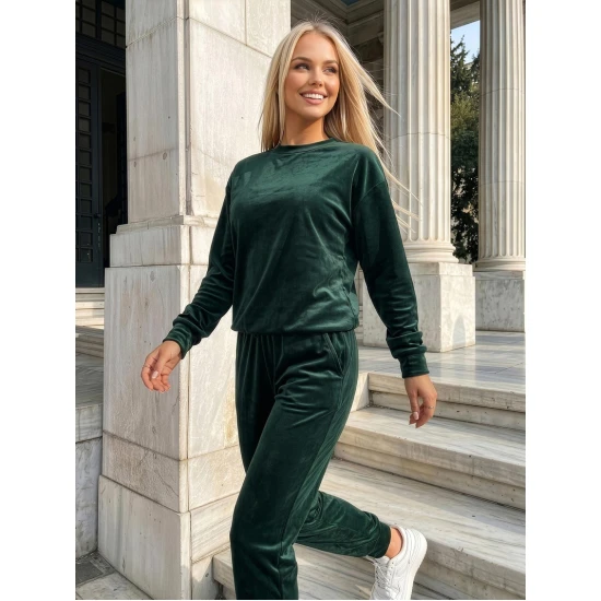 Veliūrinis komplektas tamsiai žalias Monar