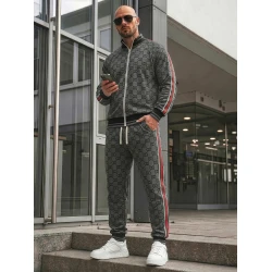 Vyriškas tamsiai pilkas komplektas be gobtuvo Guci