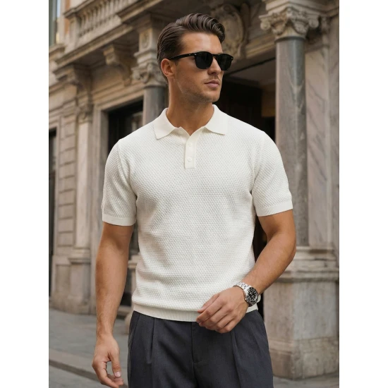 Vyriški balti polo marškinėliai Street POLO marškinėliai