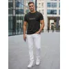 Czarny T-shirt męski Never give up