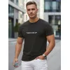 Czarny T-shirt męski Never give up