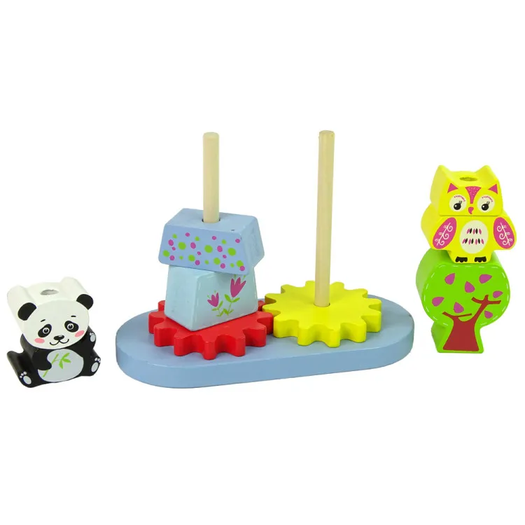 Wooden Animals Sorter Owl Panda Gearbox