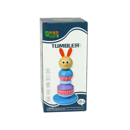 Medinė varlės formos piramidės bokštas Mediniai žaislai