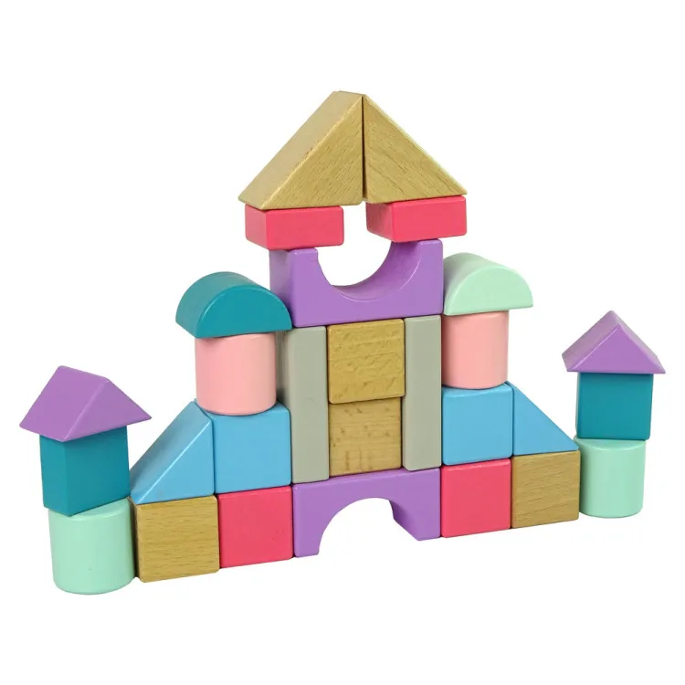 Wooden bricks Pastel colours 28 pcs.