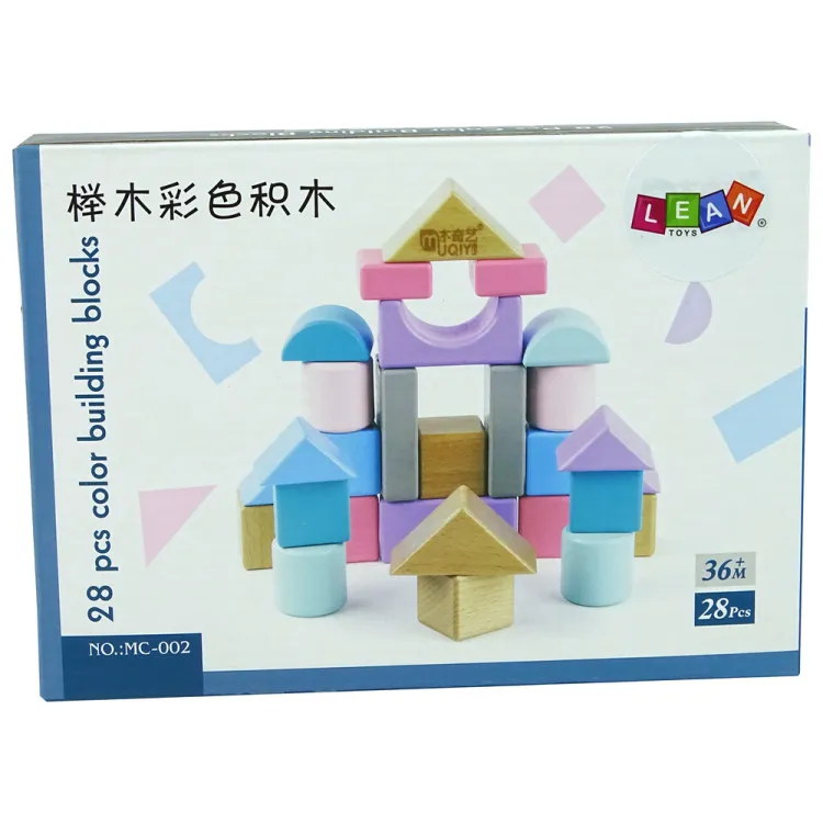 Wooden bricks Pastel colours 28 pcs.
