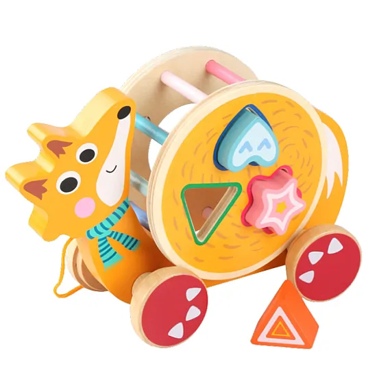 Retractable fox on wheels sorter wooden blocks