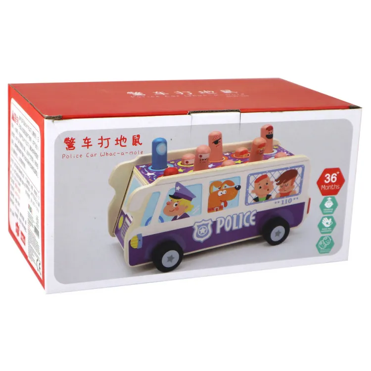 Puidust arcade mäng Dodgeball Police Bus Puidust mänguasjad