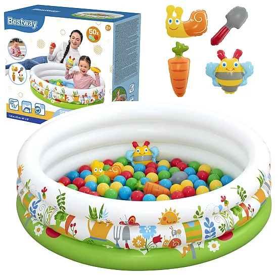 Pripučiamas baseinas su kamuoliukais 102 cm x 25 cm Bestway 52466