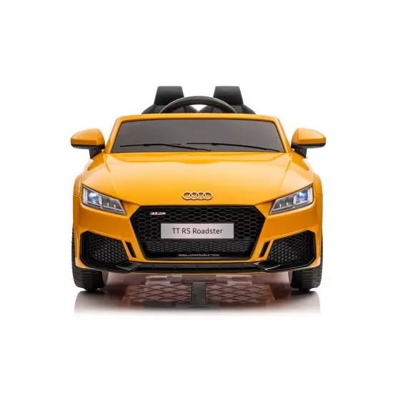 Audi TT RS geltonas akumuliatorinis automobilis Elektrinės mašinėlės vaikams