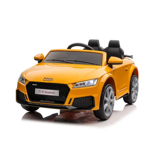 Audi TT RS geltonas akumuliatorinis automobilis Elektrinės mašinėlės vaikams
