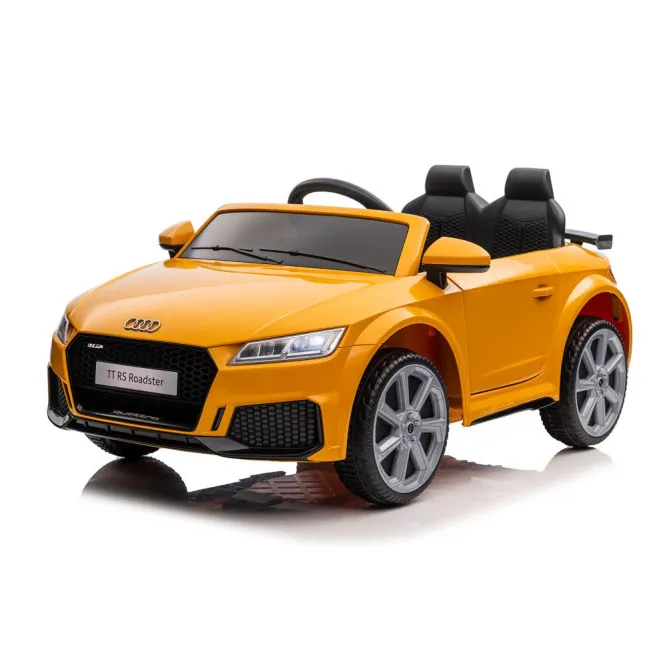 Audi TT RS geltonas akumuliatorinis automobilis Elektrinės mašinėlės vaikams