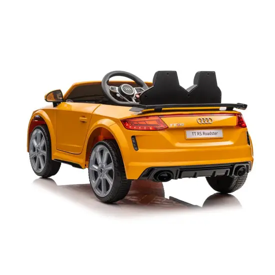 Audi TT RS geltonas akumuliatorinis automobilis Elektrinės mašinėlės vaikams