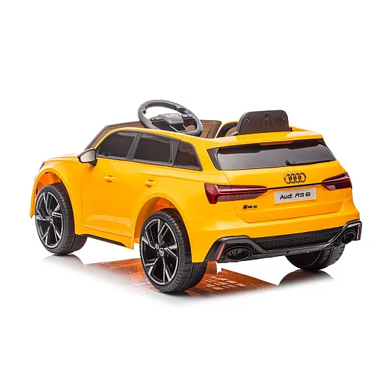Audi RS6 BRD-2118 geltonas akumuliatorinis automobilis Elektrinės mašinėlės vaikams