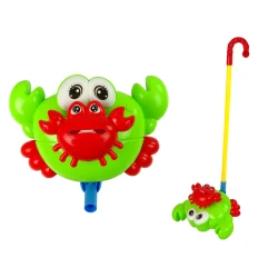 Žalias stumiamas žaislas vaikams Krabas
